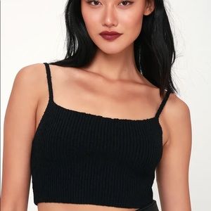 Lulus | So Fly Black Knit Cropped Tank Top